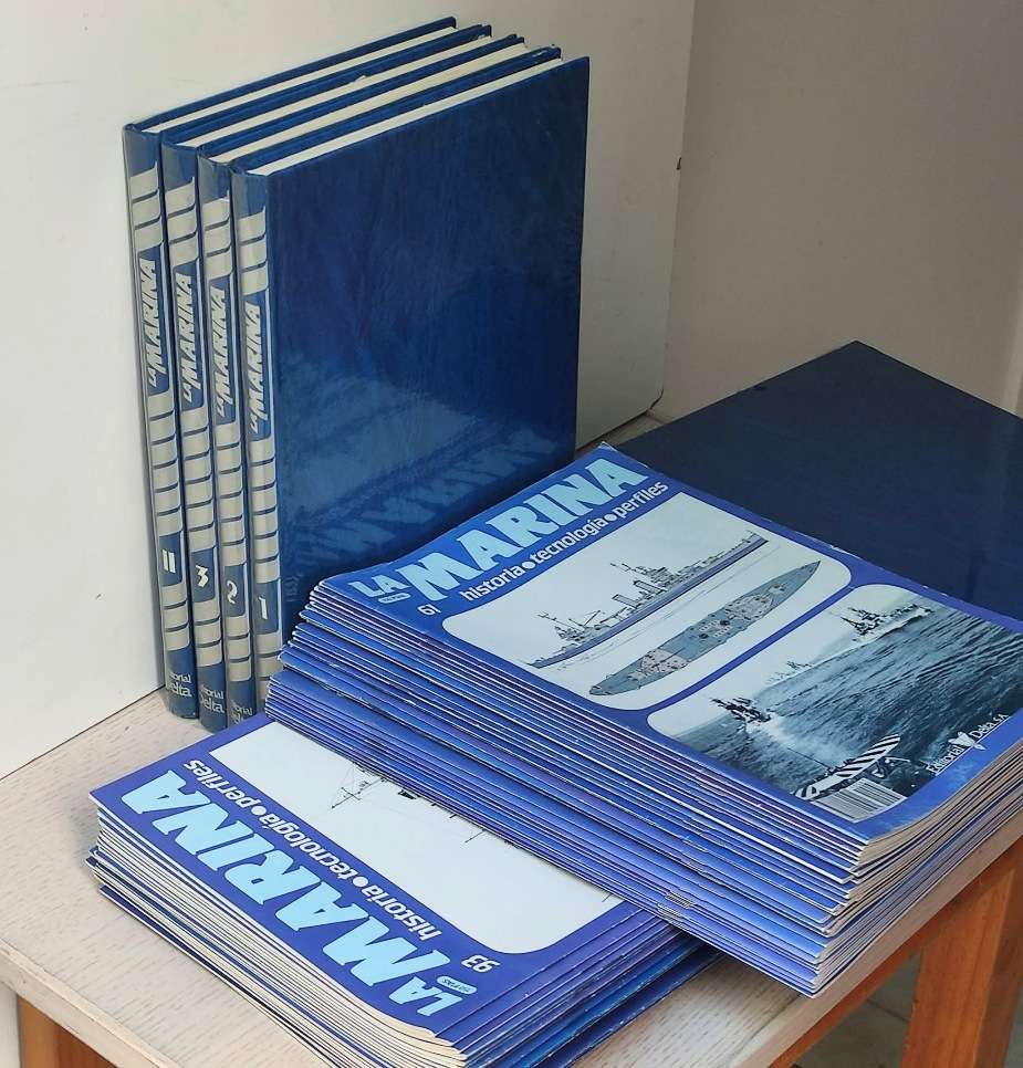 LA MARINA. Historia, tecnología, Perfiles (fasciculos 1 al 120 -faltando el 92- / 3 tomos encuadernados y resto suelto + 4 tapas)