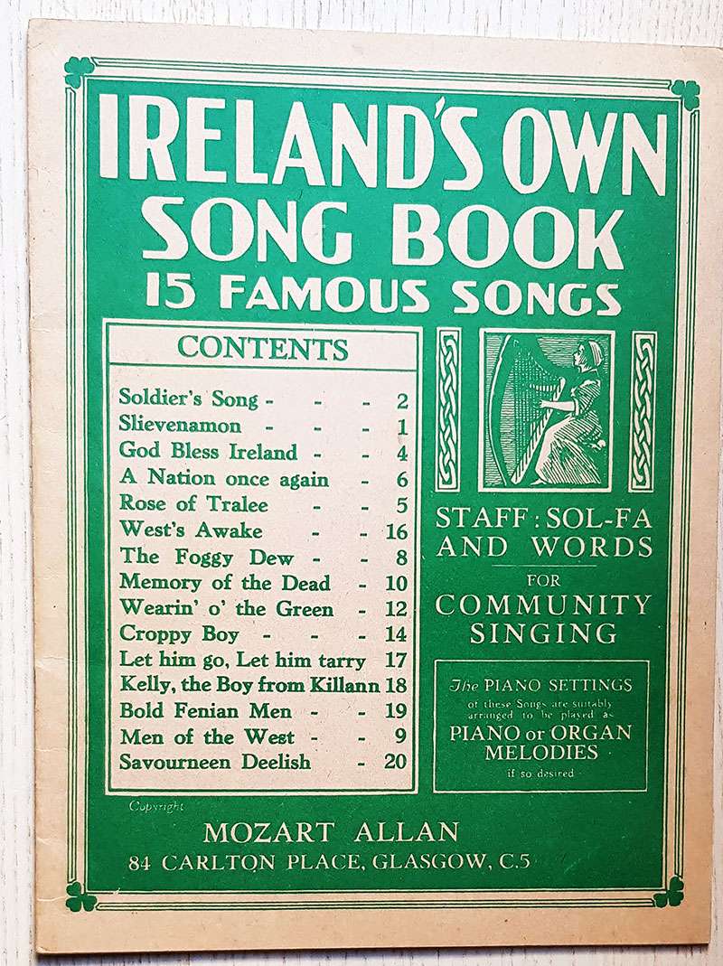 IRELAND'S OWN SONG BOOK. 15 famous songs